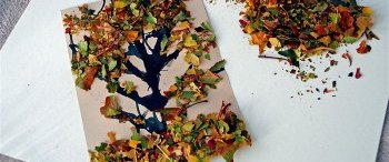 Коллаж из листьев на тему осень